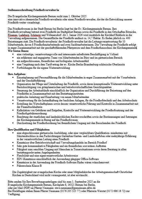 Evangelische Kirchengemeinde Bernau